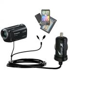 Double Port Micro Gomadic Car  Auto DC Charger suitable for the Panasonic HDC-TM80 Camcorder - Charges up to 2 devices simultaneously with Gomadic TipExchange Technology
