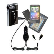 Gomadic Dual DC Vehicle Auto Mini Charger designed for the HP V5040u Camcorder - Uses Gomadic TipExchange to charge multiple devices in your car