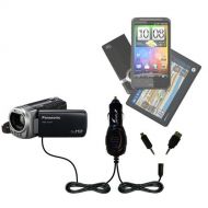 Gomadic Dual DC Vehicle Auto Mini Charger designed for the Panasonic HDC-SDX1H HD Camcorder - Uses Gomadic TipExchange to charge multiple devices in your car