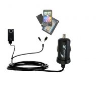 Double Port Micro Gomadic Car  Auto DC Charger suitable for the Panasonic HM-TA1R Digital HD Camcorder - Charges up to 2 devices simultaneously with Gomadic TipExchange Technology