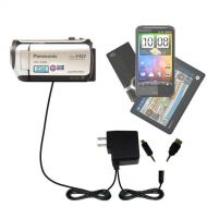 Gomadic Multi Port AC Home Wall Charger designed for the Panasonic HDC-SD80 Camcorder - Uses TipExchange to charge up to two devices at once