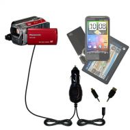 Double Port Micro Gomadic Car / Auto DC Charger suitable for the Panasonic SDR-H100 Camcorder - Charges up to 2 devices simultaneously with Gomadic TipExchange Technology
