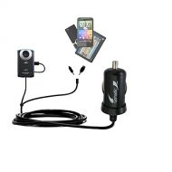 Gomadic Multi Port Mini DC Auto  Vehicle Charger compatible with JVC GC-WP10 Camcorder - One Charger with connections for two devices using upgradeable TipExchange