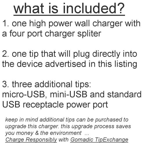  Gomadic Compact Tabletop Multi-port wall charger bundled with flip out prongs for the RCA EZ219HD Small Wonder Digital Camcorders - Clean design charges up to four devices at once and upgr