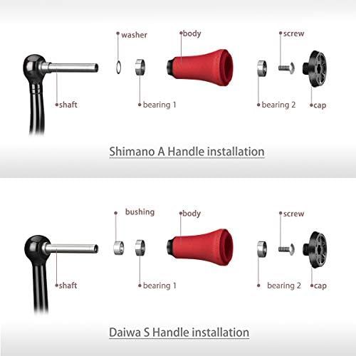  [아마존베스트]Gomexus Crank knob fishing reel TPE suitable for Shimano Ultegra Vanford 1000-4000 Curado Daiwa Certate LT 1000-4000 Zillion Steez spinning reel and bait casting reel direct 20 mm.