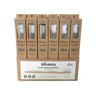 Gondola 36pack Natural Bamboo Toothbrush Pack of 36 Wholesale Vegan Wooden Organic Toothbrushes Retail...