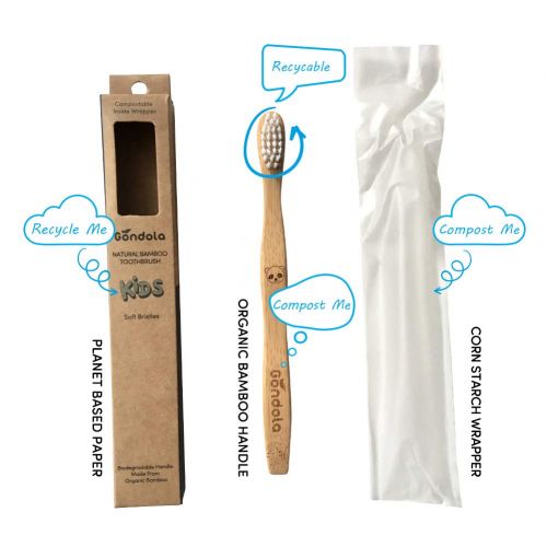  Gondola 36pack Natural Bamboo Toothbrush Pack of 36 Wholesale Vegan Wooden Organic Toothbrushes Retail...