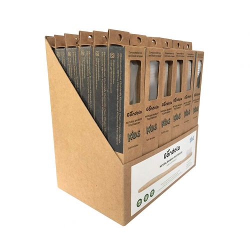  Gondola 36pack Natural Bamboo Toothbrush Pack of 36 Wholesale Vegan Wooden Organic Toothbrushes Retail...