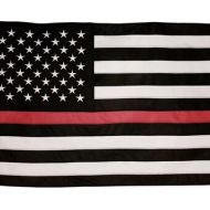 GoneBlue 1 Thin Red Line Flag - 3X5 Foot with Embroidered Stars and Sewn Stripes - Black White and Red American Flag (Free Shipping)