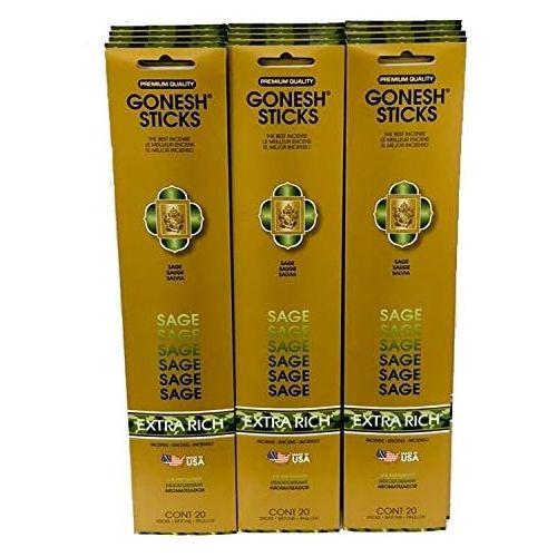  인센스스틱 Gonesh Incense Sticks Extra Rich Collection: Sage 12 Pack (20 Sticks/Pack)