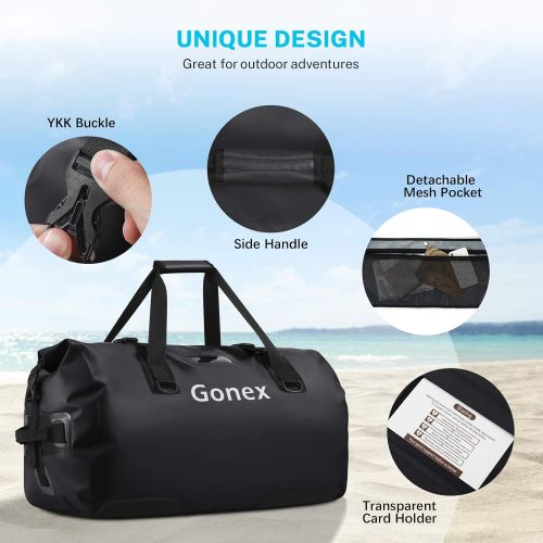  Gonex 60L 80L Extra Large Waterproof Duffle Travel Dry Duffel Bag Heavy Duty Bag with Durable Straps & Handles for Kayaking Paddleboarding Boating Rafting Fishing