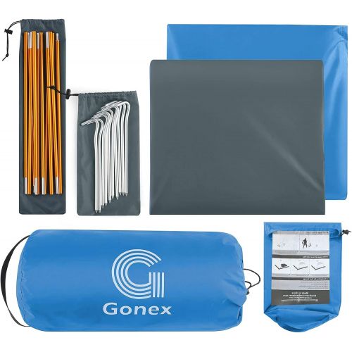  Gonex Lightweight 2/4 Person Camping Tent, Waterproof Backpacking Tent, Double Layer Dome Tent with Aluminum Poles, Easy Set-Up