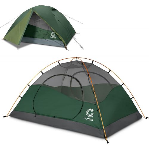  Gonex Lightweight 2/4 Person Camping Tent, Waterproof Backpacking Tent, Double Layer Dome Tent with Aluminum Poles, Easy Set-Up