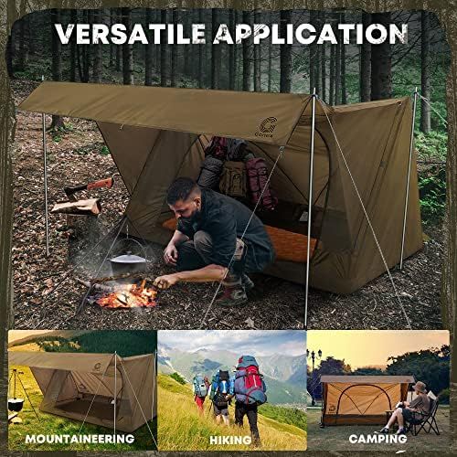  Gonex Lightweight 1 Person Backpacking Tent, 3.5LB Bushcraft Tent with Canopy, Waterproof Trekking Pole Tent, Single Person Camping Shelter for Scouts, Hiking Tent, Survival Tent