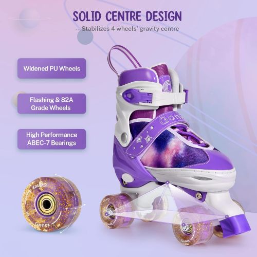  Gonex Roller Skates for Girls Kids Boys Women with Light up Wheels and Adjustable Sizes for Indoor Outdoor