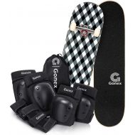 Gonex 31 x 8 Inch Skateboard with Size M Skateboard Elbow Pads Knee Pads with Wrist Guards