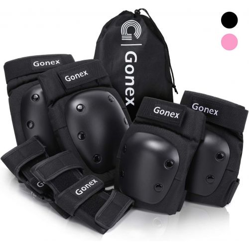  Gonex 31 x 8 Inch Skateboard with Size M Skateboard Elbow Pads Knee Pads with Wrist Guards