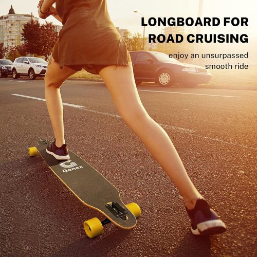  Gonex Longboard Skateboard, 42 Inch Drop Through Long Board Complete 9 Ply Maple Cruiser Carver for Girls Boys Teens Adults Beginners