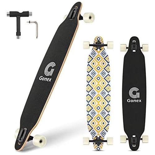  Gonex Longboard Skateboard, 42 Inch Drop Through Long Board Complete 9 Ply Maple Cruiser Carver for Girls Boys Teens Adults Beginners