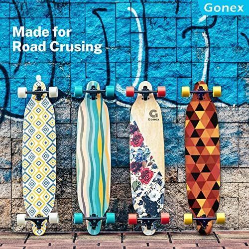  Gonex Longboard Skateboard, 42 Inch Drop Through Long Board Complete 9 Ply Maple Cruiser Carver for Girls Boys Teens Adults Beginners