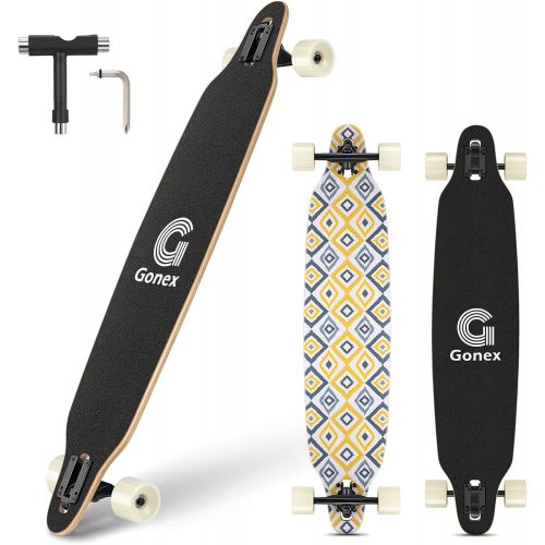  Gonex Longboard Skateboard, 42 Inch Drop Through Long Board Complete 9 Ply Maple Cruiser Carver for Girls Boys Teens Adults Beginners