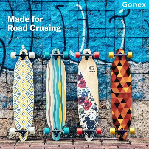  Gonex Longboard Skateboard, 42 Inch Drop Through Long Board Complete 9 Ply Maple Cruiser Carver for Girls Boys Teens Adults Beginners