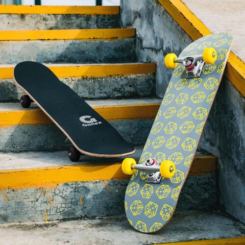  Gonex Standard Skateboard for Kids Teens Adults Beginners, 31 x 8 Inch Double Kick Concave Complete Skate Board for Boys Girls with 9 Layer Maple Deck