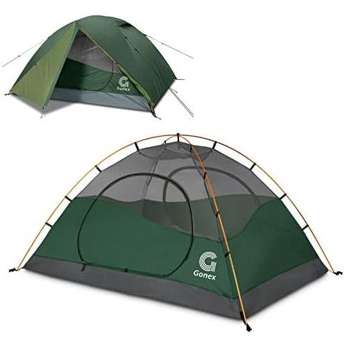  Gonex Lightweight 2/4 Person Camping Tent, Waterproof Backpacking Tent, Double Layer Dome Tent with Aluminum Poles, Easy Set-Up