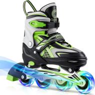 [아마존베스트]Gonex Inline Skates for Girls Boys Kids, Adjustable Skates Outdoor Blades Inline Roller Skates for Teens Women with Light Up Wheels for Indoor Outdoor Backyard Skating