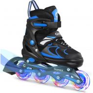 Gonex Adjustable Inline Skates for Kids and Adults - Roller Skates with Light Up Wheels, Outdoor Roller Blades Fun Illuminating for Boys and Girls Beginner