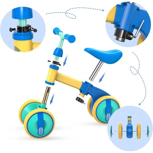  Gonex Baby Balance Bike 12-36 Month - Riding Toys for 2 Year Old Boys Girls, Cute Toddler Bike Adjustable Seat & No Pedal, Perfect First Birthday Gifts