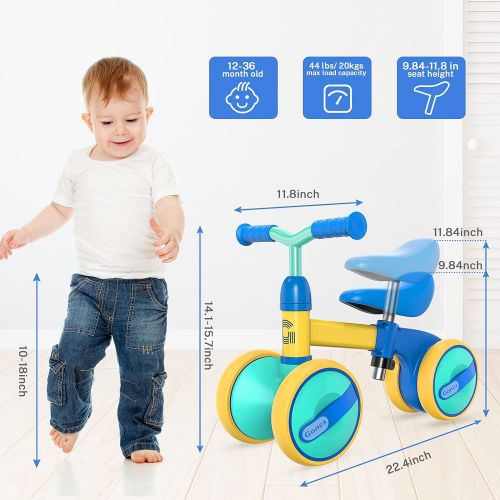  Gonex Baby Balance Bike 12-36 Month - Riding Toys for 2 Year Old Boys Girls, Cute Toddler Bike Adjustable Seat & No Pedal, Perfect First Birthday Gifts