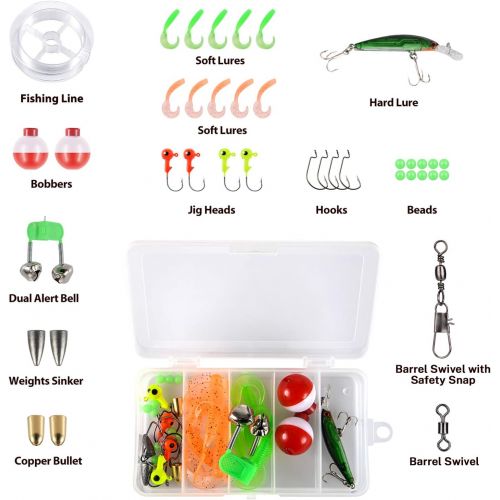  Gonex Kids Fishing Pole, Portable Telescopic Fishing Rod and Reel Combos Full Fish Tackle Kit with Fishing Line, Fishing Gears, Travel Bag for Boys, Girls, Beginner or Youth