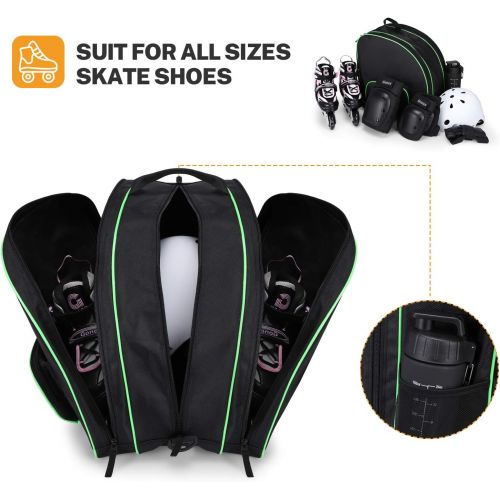  Gonex Upgraded Skate Bag for Inline Skates Roller Skates Quad Skates Ice Skates Ski Boots Helmet and Protective Gears with Multiple Pockets for Women Men Girls Boys