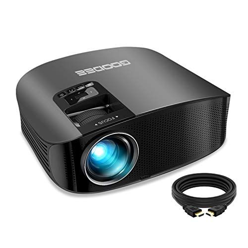  Projector, GooDee 2020 Upgrade HD Video Projector Outdoor Movie Projector, 230 Home Theater Projector Support 1080P, Compatible with Fire TV Stick, PS4, HDMI, VGA, AV and USB