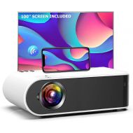 Mini Projector, GooDee W18 WiFi Movie Projector with Synchronize Smartphone Screen with 1080P Support and 200’’ Video Projector Support TV Stick, HDMI, VGA, USB, Laptop, PS4, and i