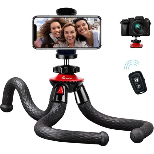  [아마존베스트]Phone Tripod, GooFoto Flexible Tripod with Wireless Remote 360° Adjustable Waterproof Cell Phone Tripod for Vlogging Video Live Streaming Small Tripod for Camera Tripod for iPhone,