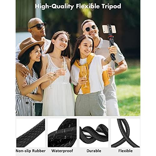  [아마존베스트]GooFoto Mobile Phone Tripod, Flexible Tripod for Smartphone with Remote Control, Waterproof Tripod, Camera Tripod, Mini Tripod for iPhone, Samsung, Huawei, Android, DSLR, Canon, Ni