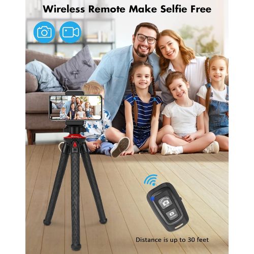  [아마존베스트]GooFoto Mobile Phone Tripod, Flexible Tripod for Smartphone with Remote Control, Waterproof Tripod, Camera Tripod, Mini Tripod for iPhone, Samsung, Huawei, Android, DSLR, Canon, Ni