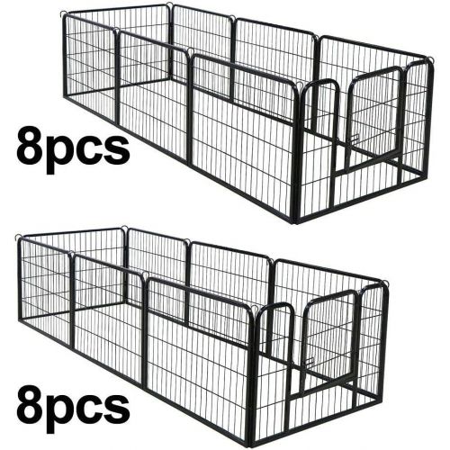  GooGGiG 24 Height 16 Panel Dog Pen Metal Fence Gate Portable Outdoor RV Play Yard | Heavy Duty Outside Pet Large Playpen Exercise | Indoor Puppy Kennel Cage Crate Enclosures |