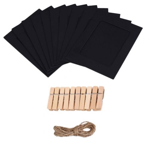  GooGou DIY Paper Photo Frame Wall Deco with Mini Clothespins and String Fits 4x 6 Pictures for College,Home,Dorm Room,Office(30 pcs)