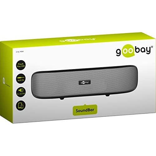  Goobay Cabstone SoundBar Stereo Speaker with USB Plug n Play and AUX in, black