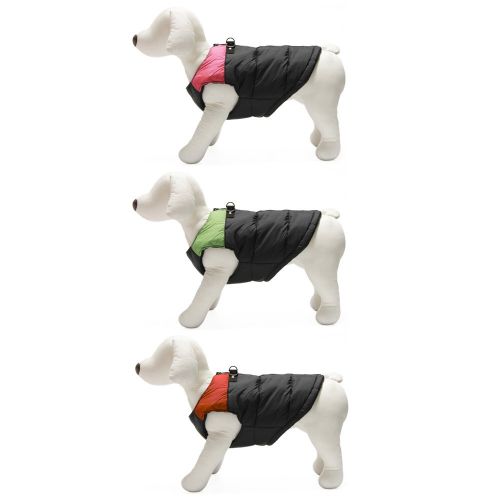  Gooby - Padded Vest, Dog Jacket Coat Sweater with Zipper Closure and Leash Ring