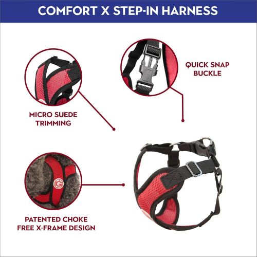  Gooby - Comfort X Step-in Harness, Small Dog Harness with Patented Choke Free X Frame