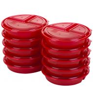 Good Cook 10787 Meal Prep on Fleek, 3 Compartments BPA Free, Microwavable/Dishwasher/Freezer Safe Red