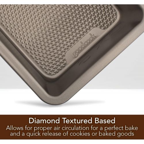  [아마존베스트]Goodcook Aluminized Steel, Diamond-Infused Non-Stick Coated Textured Bakeware, Loaf Pan, champagne pewter