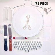 Good Guy Professional Cake Decorating Supplies Kit- Rotating Turntable, Stainless Steel Fondant Tips, Molds, Piping Nozzle Bags, Icing Spatula |All in One Beginners Set| DIY Cake Decoration