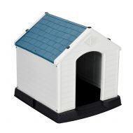Good Life USA Good Life Outdoor Indoor Waterproof Plastic Dog House for Small Medium Large Dogs Outdoor Winter Pet Dog House Kennel Ventilate Blue & White Color