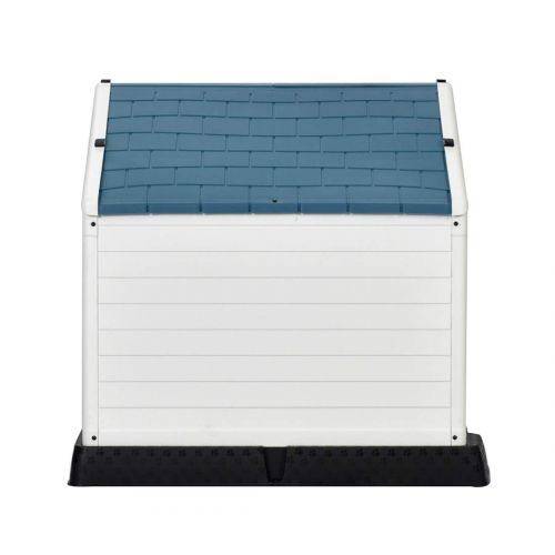  Good Life USA Good Life Outdoor Indoor Waterproof Plastic Dog House for Small Medium Large Dogs Outdoor Winter Pet Dog House Kennel Ventilate Blue & White Color