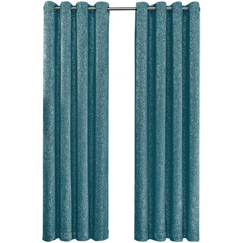  GoodGram 2 Pack Sparkle Chic Thermal Blackout Curtain Panels - Assorted Colors (Grey)